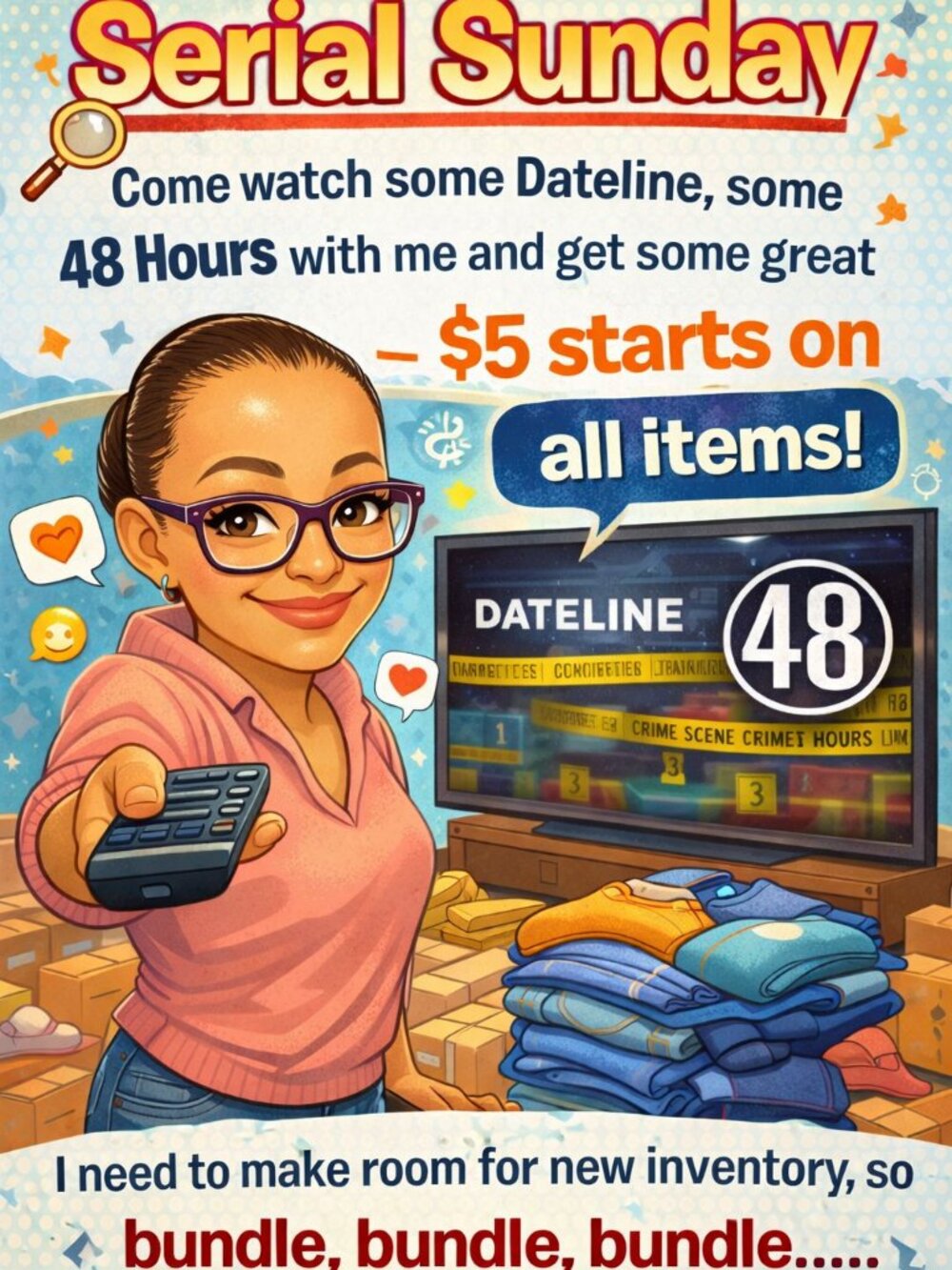 🔎 Serial Sunday LIVE! $5 Starts + Bundle Deals 💕📺🛍️